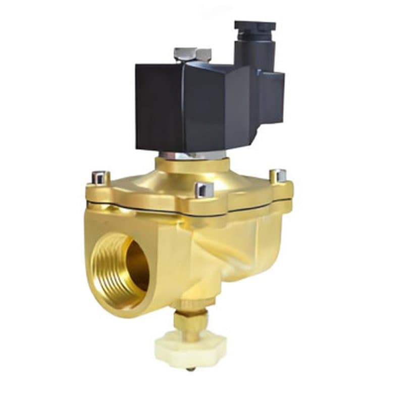 Клапан электромагнитный Smart SM-5563M 1 Ду25 Ру10 резьбовой, нормально закрытый, корпус - латунь, уплотнение - FKM, AC 220V, с ручным дублером