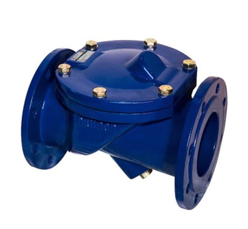 Клапан обратный одностворчатый Dendor 015F Ду50 Ру16 фланцевый, корпус - чугун GGG50, диск - чугун GGG50, уплотнение - EPDM