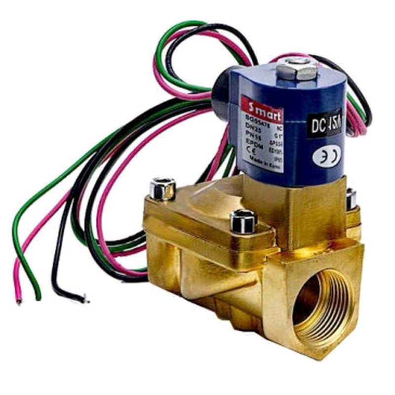 Клапан электромагнитный Smart SG-5547 3/4 Ду20 Ру16 энергосберегающий, пилотного действия, нормально закрытый, корпус - латунь, мембрана - NBR, DC 12v