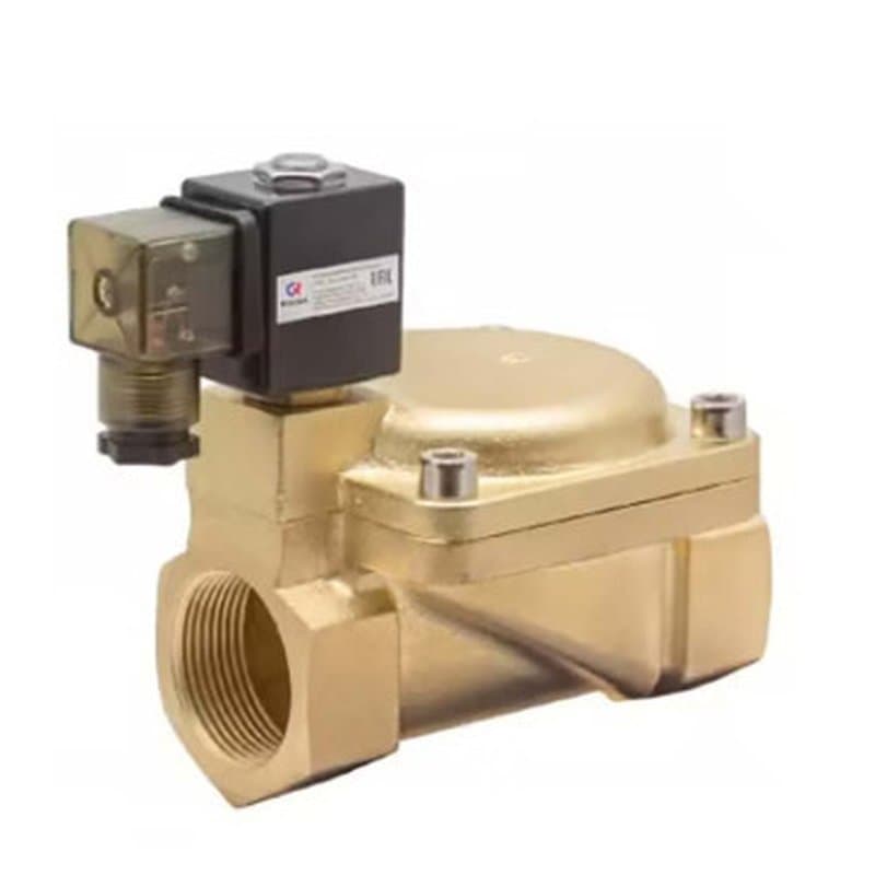 Клапан электромагнитный Росма СК-12-ВД Ду32 Ру16 латунный, нормально закрытый, непрямого действия, мембрана - NBR, с катушкой 24В