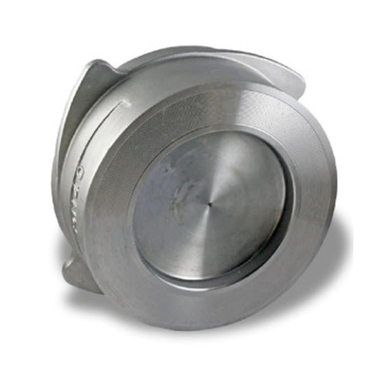 Клапан обратный Китай Ду100 Ру40 пружинный, межфланцевый, корпус - нержавеющая сталь