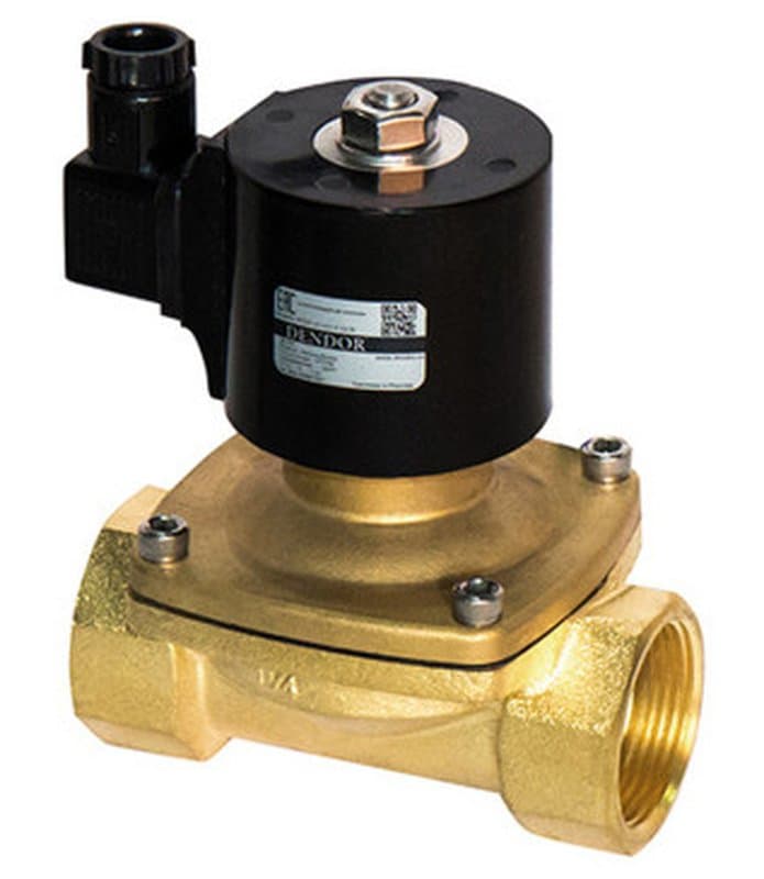 Клапан электромагнитный Dendor Vs-DA-nc-N-Z2-B Ду20 Ру10 корпус латунь, муфтовый, прямого действия, присоединение - внутреняя резьба 3/4, нормально закрытый(НЗ), уплотнение - NBR, катушка 220B