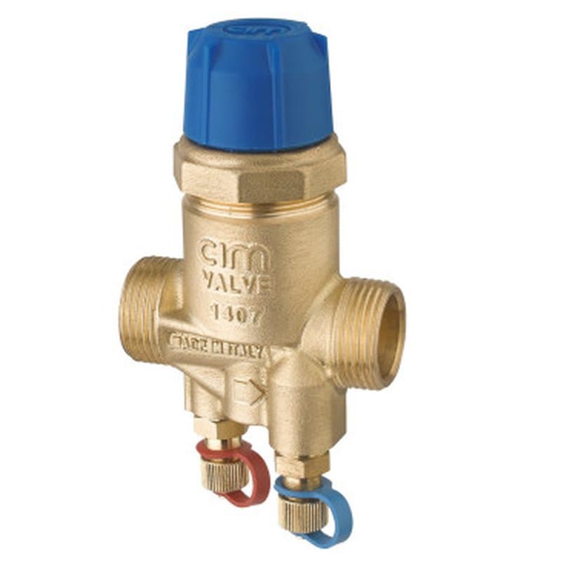 Клапан балансировочный Cimberio 717РHF 3/4 Ду15 Ру25 автоматический, расход 86-347 л/ч, наружная резьба, без измерительных ниппелей, корпус - латунь CR