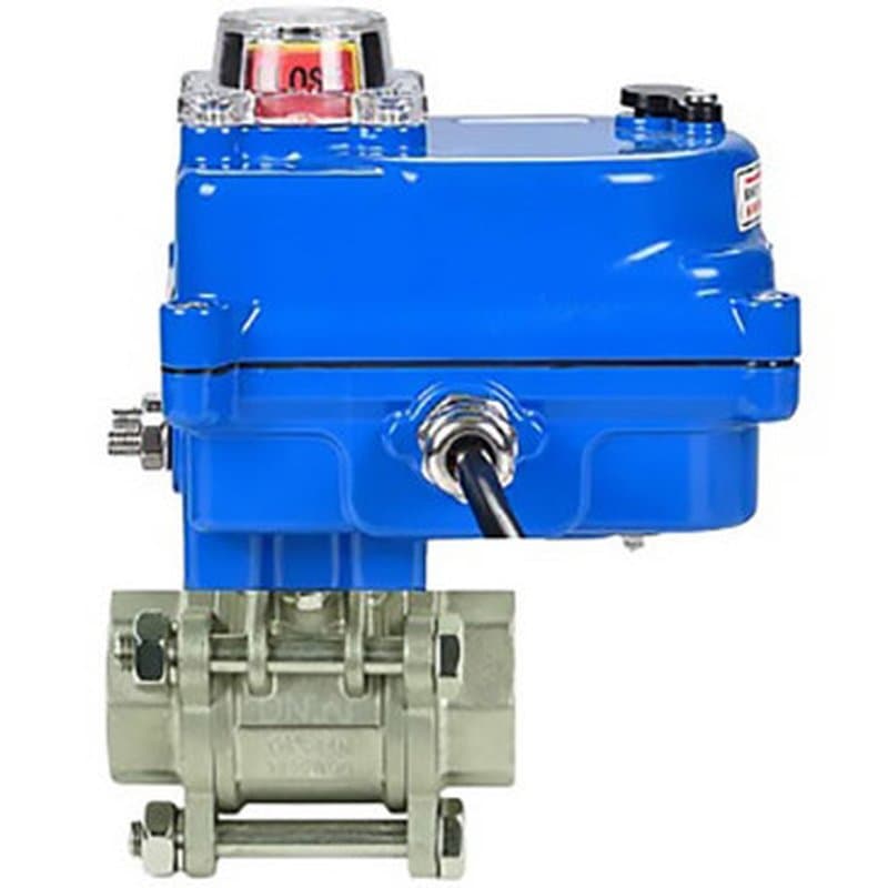 Кран шаровой ABRA-BV11 Ду20 Ру40 проход полный резьбовой с эл.приводом 003 blue 24В