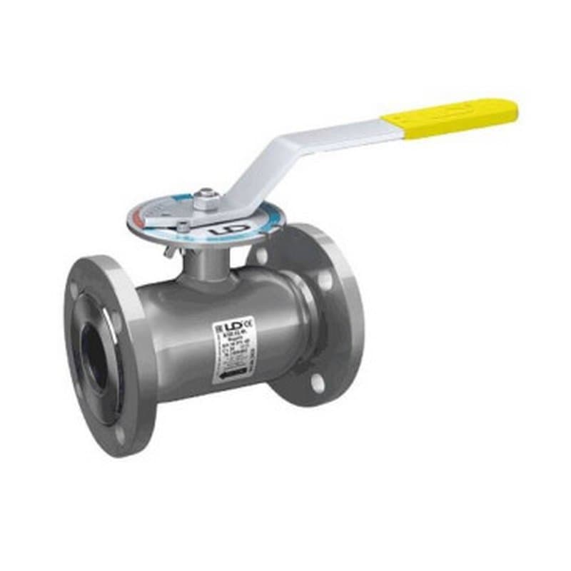 Кран шаровой LD КШ.Ц.Ф.Regula.025 .040.Н/П.02 Ду25 Ру40 цельносварной стандартнопроходной регулирующий, корпус - сталь 20, присоединение - фланцевое (4 исп.), EPDM фторсилоксановый эластомер, рукоятка, для жидких сред