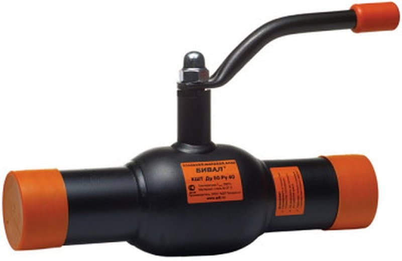 Кран шаровой Бивал КШТХ.12.125.25 Ду125 Ру25 под приварку, стальной, управление голый шток с рукояткой