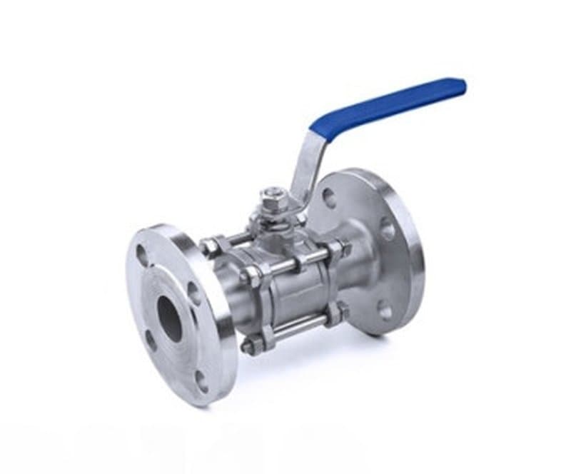 Кран шаровой Китай 1 1/2 Ду40 Ру16 полнопроходной фланцевый, корпус - нержавеющая сталь AISI 304, шар - нержавеющая сталь AISI 304, уплотнение - PTFE, управление ручка-рычаг