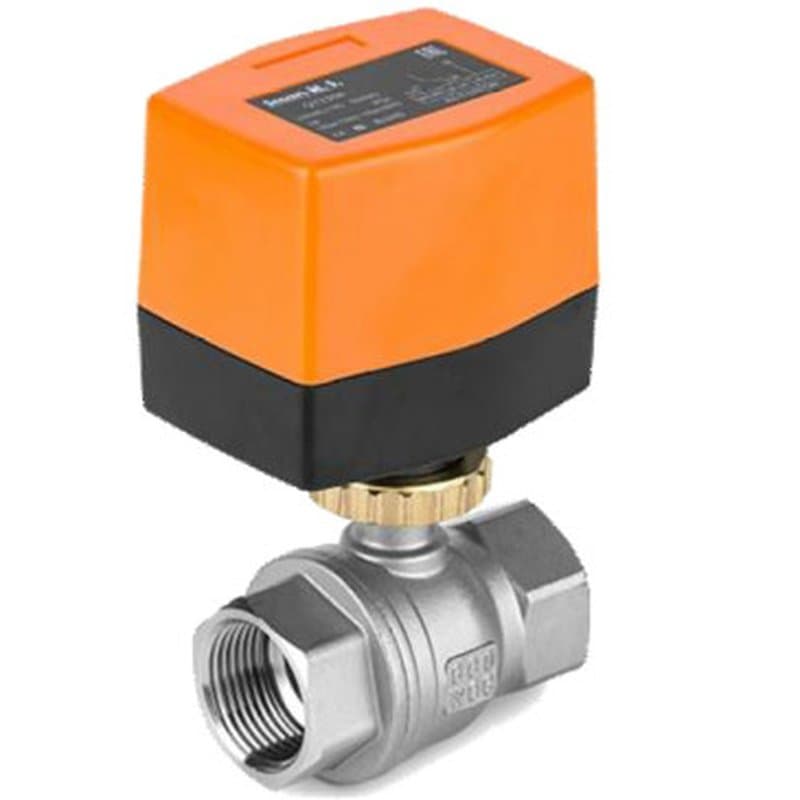 Кран шаровой 2-ходовой SMART QT33082S 3/4 Ду20 Ру16 полнопроходной, муфтовый, стальной, с электроприводом 220 В