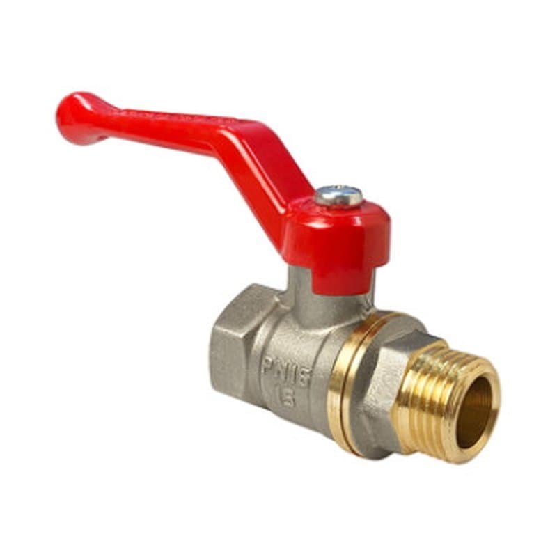 Кран шаровой 11б27фт1М VALFEX 1 1/2 Ду40 Ру25 полнопроходной, никелированный, внутренняя/наружная резьба, ручка-рычаг (VF.215.NR1.112)