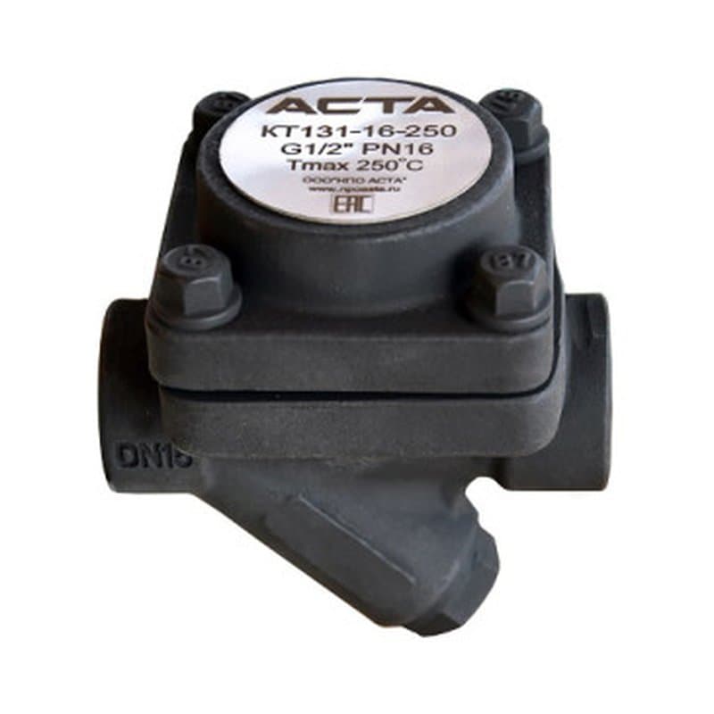 Конденсатоотводчик термостатический АСТА КТ131 1 1/2 Ду40 Ру16 муфтовый, корпус - сталь WCB