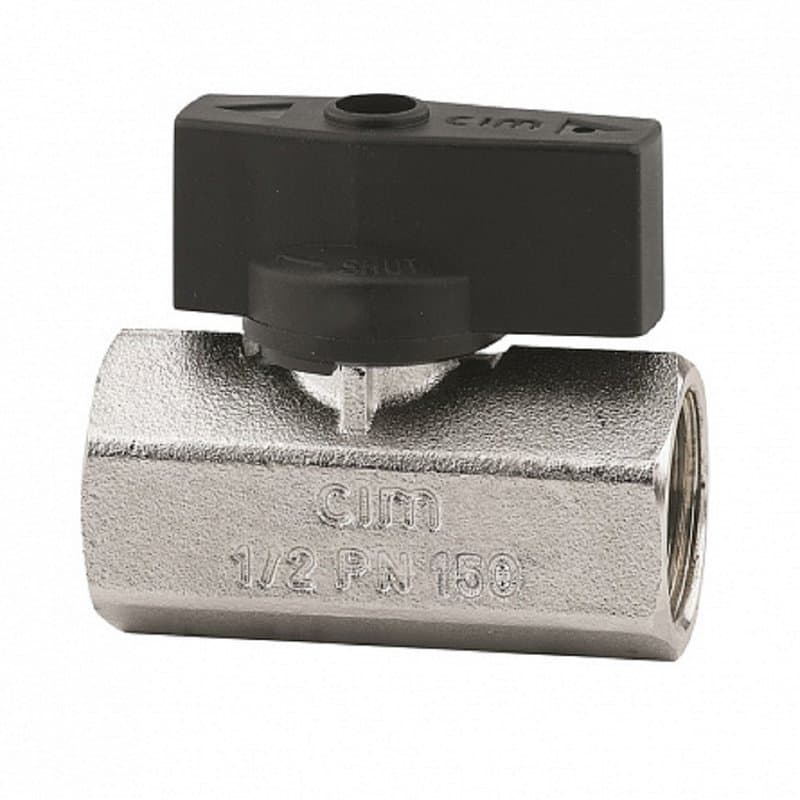 Кран шаровой Cimberio CIM 011 1/4″ Ду8 Py150 ВР-ВР мини, стандартнопроходной, управление ручка-флажок, корпус - латунь