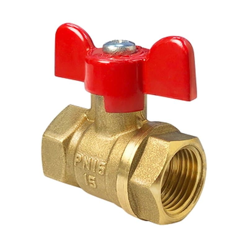 Кран шаровой 11б27фт1М VALFEX 1/2″ Ду15 Ру16 полнопроходной, латунный, внутренняя резьба, ручка-бабочка (VF.217.LB1.012)