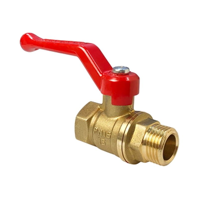 Кран шаровой 11б27фт1М VALFEX 1 1/2″ Ду40 Ру16 полнопроходной, латунный, внутренняя/наружная резьба, ручка-рычаг (VF.215.LR1.112)