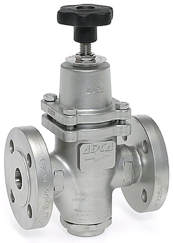 Клапан редукционный ADCA PRW25I Ду15 Ру25 Kvs=1,7 сильфонный из нержавеющей стали с фланцами 1,4-4 бар