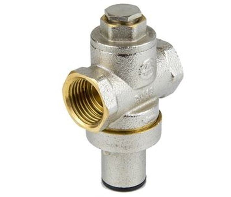 Регулятор давления бытовой Aquasfera 2002 3/4″ Ду20 Ру16 внутренняя резьба, никелированный, поршневой,  с выходом под манометр, Рн = 1 - 6 бар (2002-02)