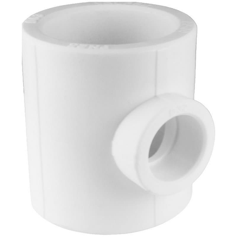 Тройник полипропиленовый переходной Valfex Дн63х40х63 Ру25 внутренняя пайка белый
