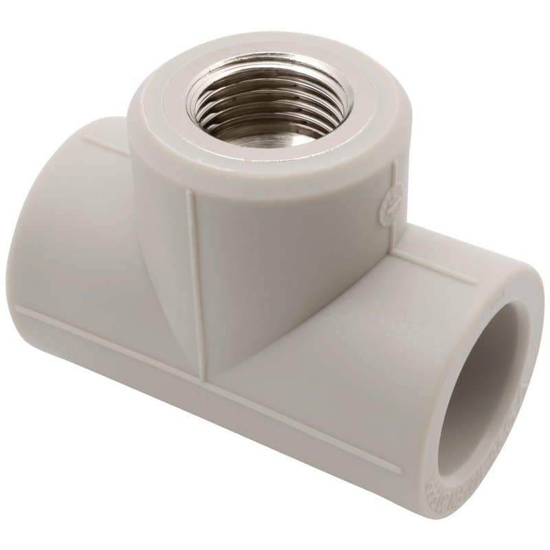 Тройник FV-Plast Дн32х1″ Ру10 комбинированный, присоединение - внутренняя резьба/пайка, полипропиленовый