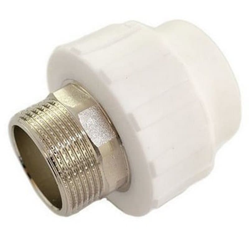 Муфта PPRC комбинированная MeerPlast Дн40x32 Ру25 белая наружная резьба