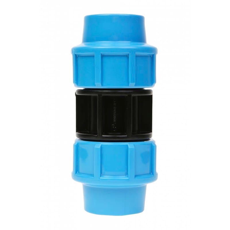 Муфта Джилекс Дн20х20 Ру12.5 соединительная для ПНД труб, материал - полиэтилен, присоединение - компрессионное / компрессионное