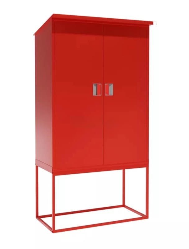 Шкаф для пожарной колонки КПА закрытый, красный