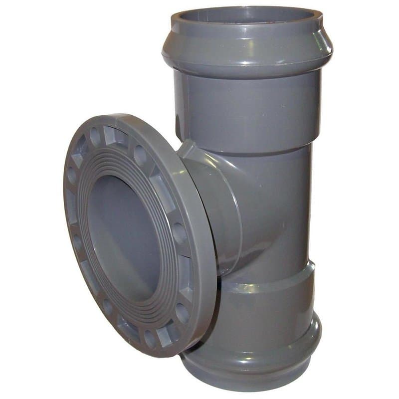 Тройник Хемкор Дн225х150 Ру10 90° напорный, НПВХ, присоединение - раструб/фланец, SDR26