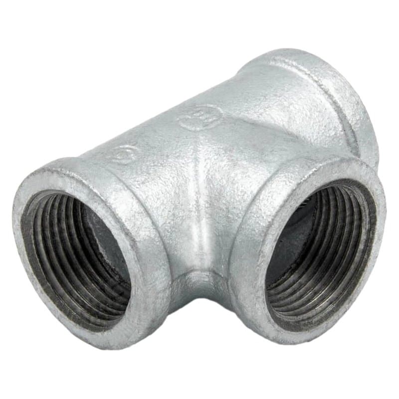 Тройник равнопроходной Fittex Ду25 Ру16 чугунный, присоединение - внутренняя резьба, исполнение пакет, оцинкованный