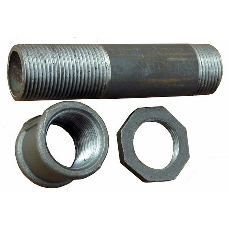 Сгон ДТРД 2″ Ду50 Ру16 длина=150 мм, стальной оцинкованный по ГОСТ 8969-75, в комплекте со стальными муфтой и контргайкой