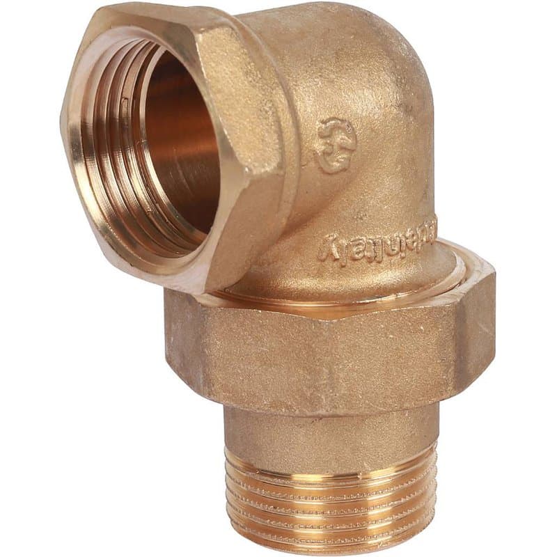 Соединители угловые STOUT SFT-0058 1/2″ Ду15 Ру10 разъемное соединение американка внутренняя-наружная резьба, корпус - латунь