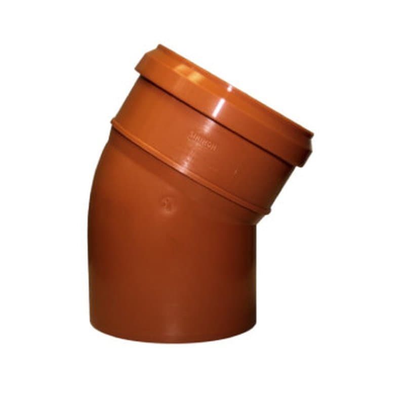 Отвод Sinikon НПВХ Дн160x30° для наружной канализации, материал непластифицированный поливинилхлорид НПВХ