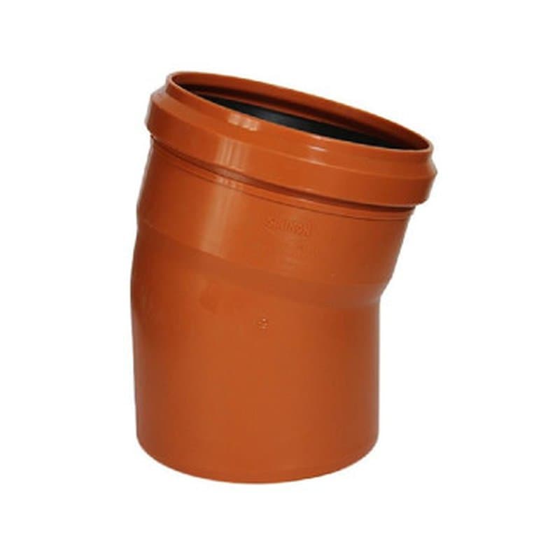 Отвод Sinikon НПВХ Дн110x15° для наружной канализации, материал непластифицированный поливинилхлорид НПВХ