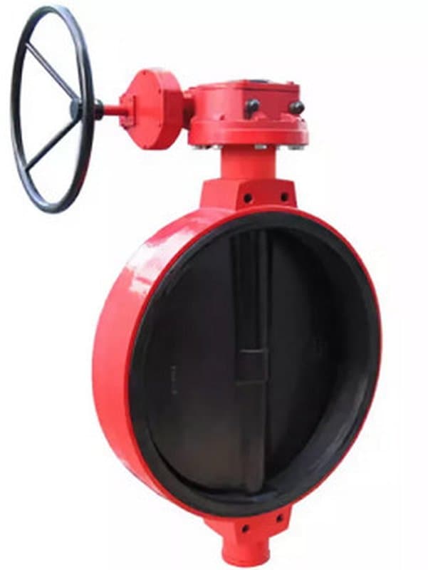 Затвор дисковый поворотный Xurox 202WE R Ду600 Ру16 чугунный межфланцевый с редуктором