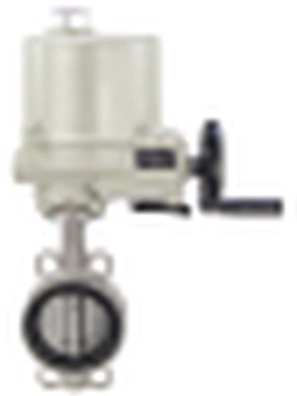 Затвор дисковый поворотный 316L-316L-NBR Ду80 Ру16, корпус - нержавеющая сталь, диск - нержавеющая сталь, уплотнение - NBR, с электроприводом ГЗ ОФ-45/11К 380 В