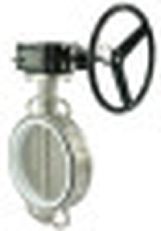 Затвор дисковый поворотный 316L-316L-PTFE Ду300 Ру16, корпус - нержавеющая сталь, диск - нержавеющая сталь, уплотнение - PTFE, с редуктором RDN-5