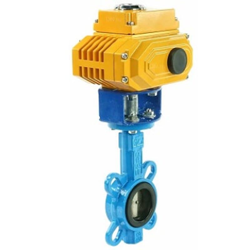 Затвор дисковый поворотный WBV1413E-2W-Fb Ду150 Ру16, корпус - чугун GGG50, диск - чугун GGG40, уплотнение - EPDM, с электроприводом 010-24, 24В