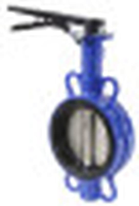 Затвор дисковый поворотный Китай Ду125 Ру16 межфланцевый с рукояткой, корпус - чугун, диск - чугун, манжета - EPDM