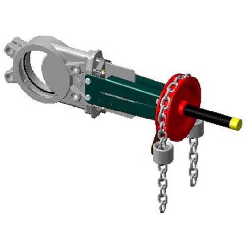 Задвижка шиберная Tecofi VG6400-01E Ду600 Ру10 со штурвалом и цепью, выдвижной шток, корпус нержавеющая сталь, уплотнение EPDM