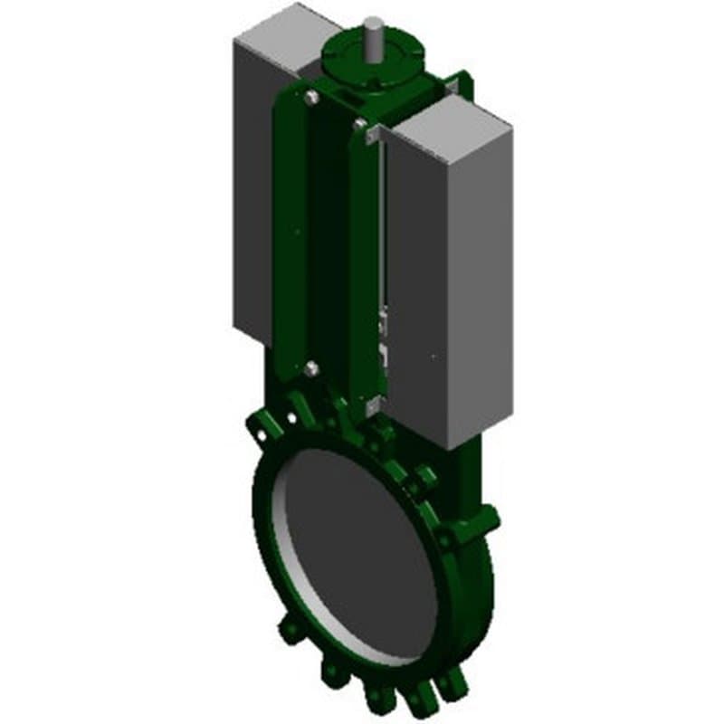 Задвижка шиберная ножевая Tecofi VG 4400-004M Ду80 Ру10 под э/п и выдвижным штоком, корпус ковкий чугун, уплотнение металл/металл