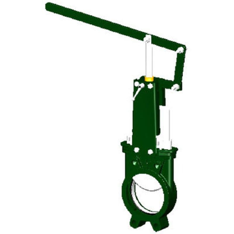 Задвижка шиберная Tecofi VG 4400-02M Ду125 Ру10 с рычагом, выдвижной шток, корпус ковкий чугун, уплотнение металл/металл