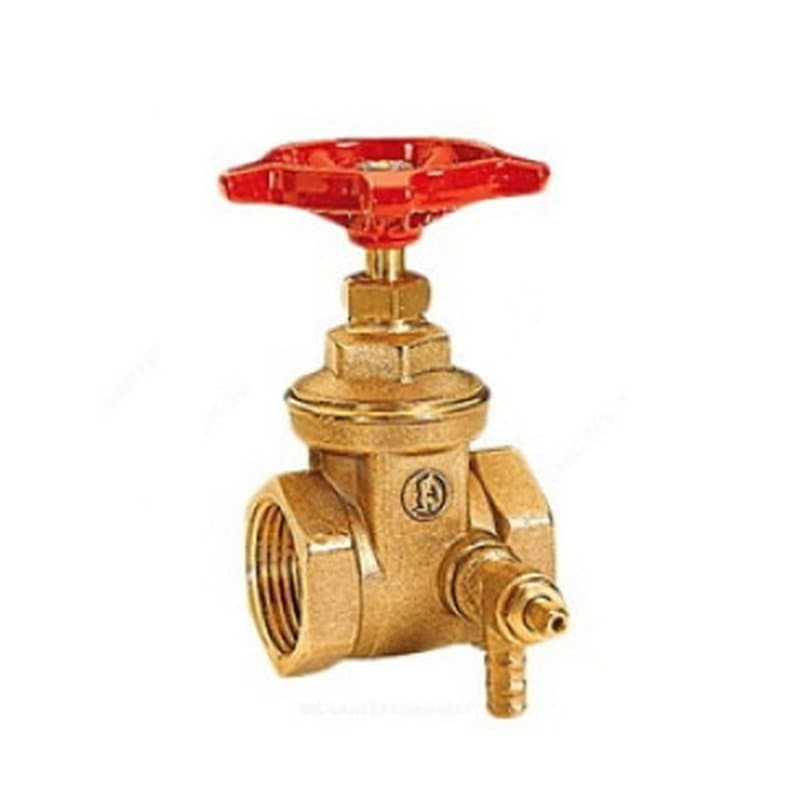 Задвижка клиновая Giacomini R56 Ду32 Ру10 внутренняя резьба, латунная, со спускным краном (R56Y006)