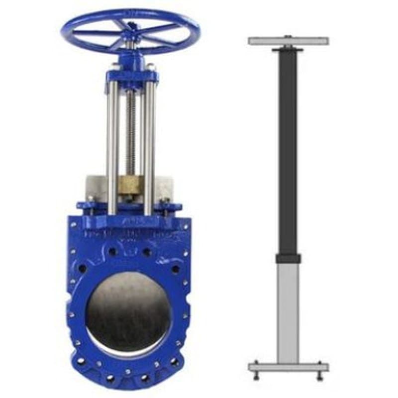 Задвижка шиберная ABRA KV-01 Ду450 Ру4 стальная с невыдвижным штоком с телескопическим штоком 2800-5200 мм, на штурвал, управление штурвал