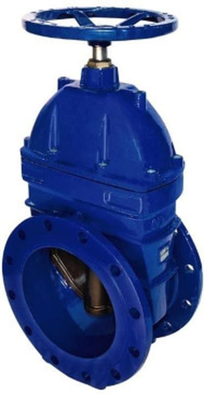 Задвижка клиновая Dendor 47GV.111121.3021.21.10000 Ду100 Ру16 с обрезиненным клином, чугунная, уплотнение - EPDM, фланцевая, со штурвалом и устройством контроля положения