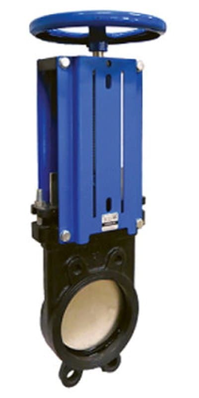 Задвижка шиберная ножевая KV10W Ду50 Ру16 чугунная EPDM со штурвалом