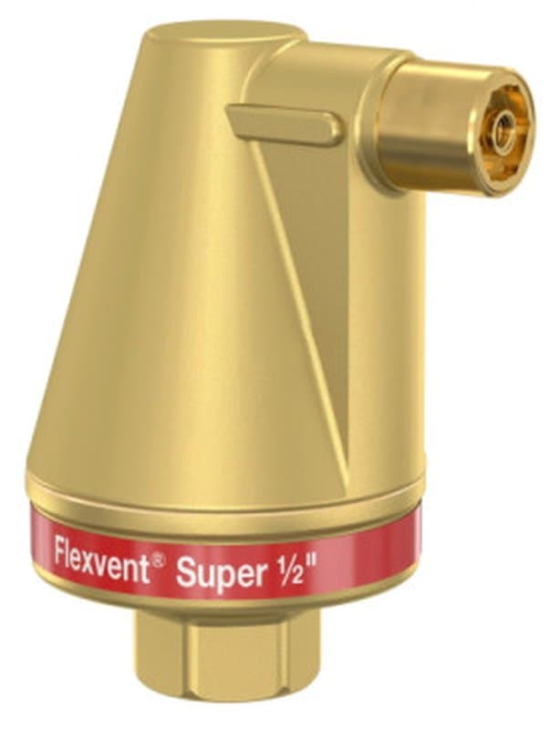 Воздухоотводчик муфтовый (резьбовой) Flamco Flexvent Super 28520 1/2 Ду15 Ру10 автоматический повышенной производительности, корпус - латунь
