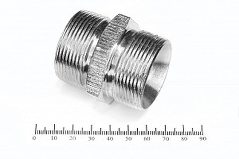 Штуцер для РВД соединительный 50/50 М42х2.0 - М42х2.0 грань S46