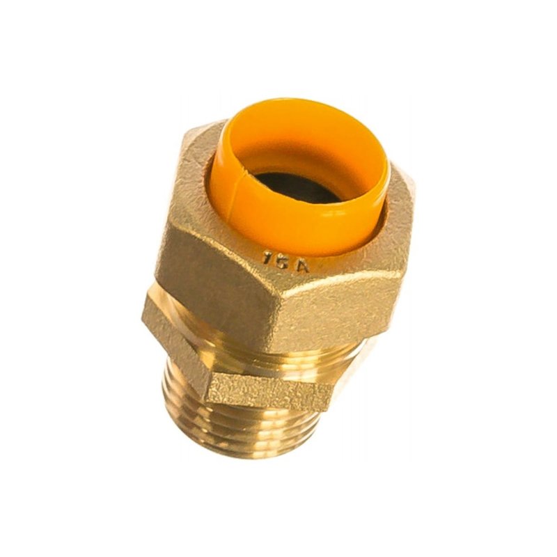 Муфта диэлектрическая соединительная STAHLMANN 20Aх3/4″ Ду20x20 Ру12 латунная, наружная резьба/обжим