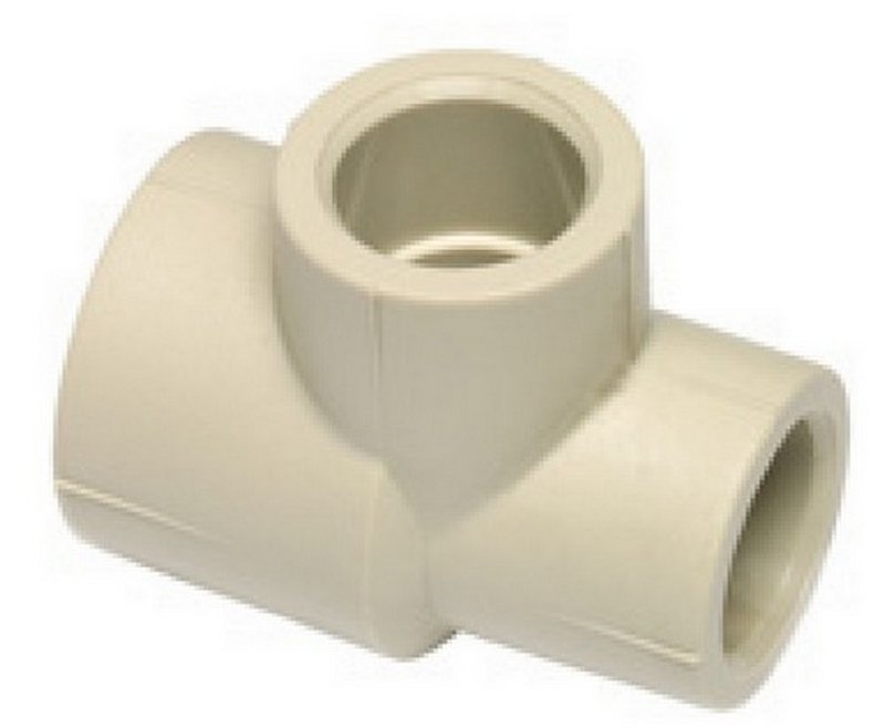 Тройник Ekoplastik STKR0 Дн32x20 Ру25 переходной, резьба - под приварку, корпус - полипропилен PPR