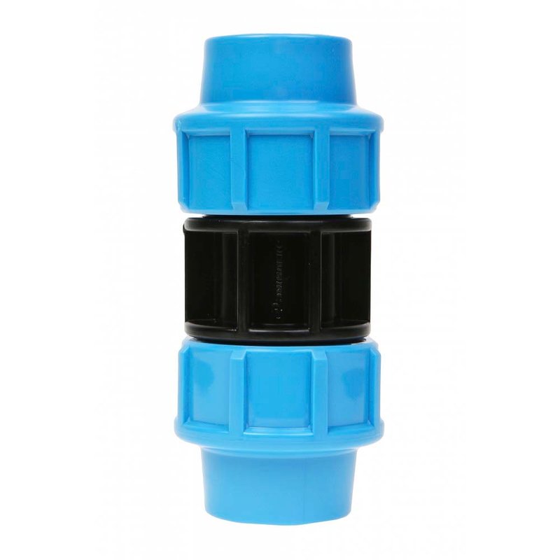 Муфта Джилекс Дн20х20 Ру12.5 соединительная для ПНД труб, материал - полиэтилен, присоединение - компрессионное / компрессионное