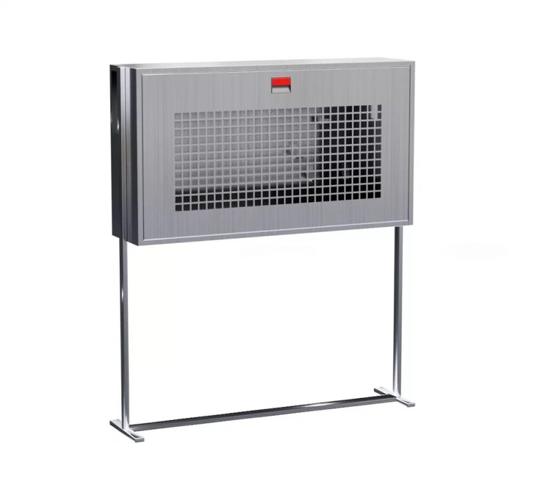 Щит пожарный НПК 700х300х1250 мм, закрытого типа со стойкой, 1 дверь - сетка, нержавеющая сталь