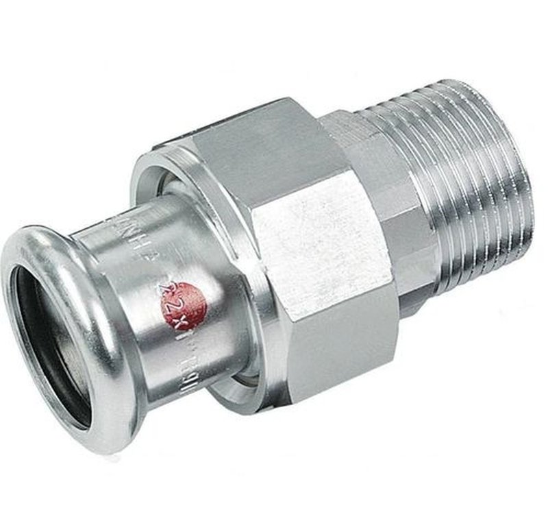 Сгон Sanha 24333G Ду35x1 1/4″ Py16 ВПр-НР, пресс-фитинг, корпус - сталь оцинкованная с плоским уплотнением