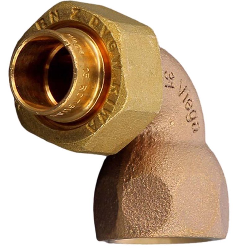 Соединитель Viega 94096G Дн18х1/2″ Ру25 угловой, коническое уплотнение, соединение пайка/резьба